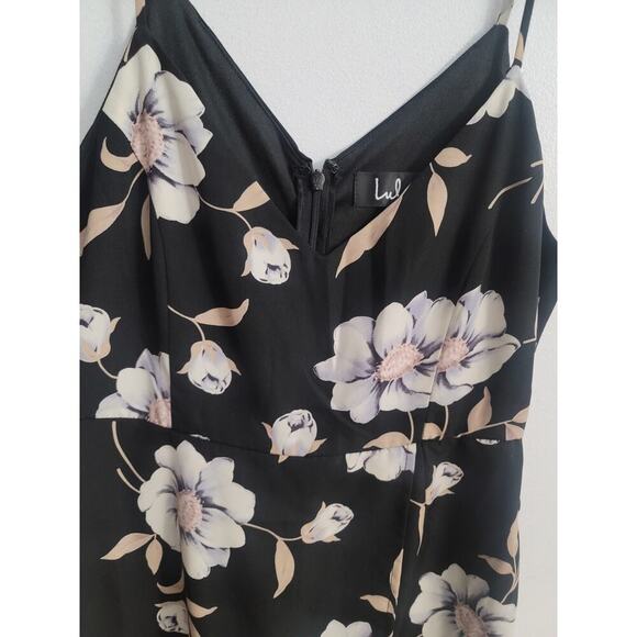 Lulu's Women's Magical Meadow Black Floral Print Skort Romper Dress Size XS - Picture 3 of 5
